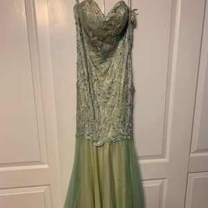 Mint green prom dress